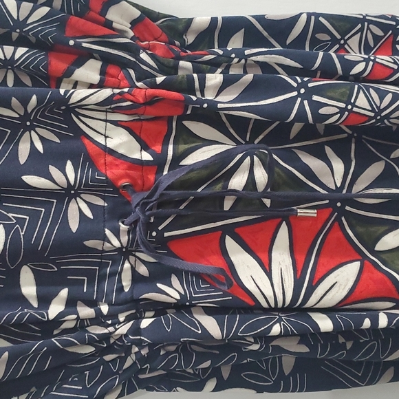 Tory Burch Navy Pottery Pima Cotton Drawstring Dress - Picture 5 of 9